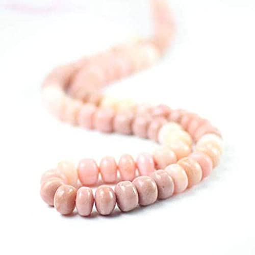 Peruvian Pink Opal Smooth Rondelles perle opale rose 6.5-7.5 mm