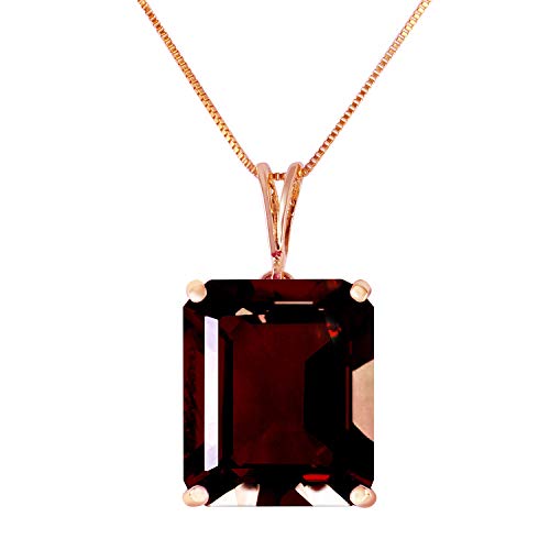 Galaxy Gold GG 14k Solid Rose Gold Necklace with 7.0 Carat Octagon-shaped Garnet Pendant