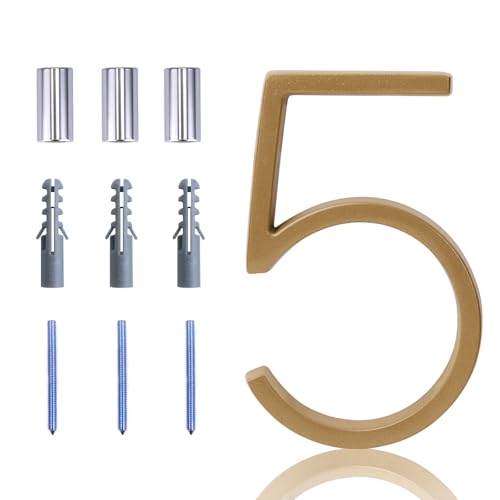 Floating House Number Modern House Numbers 5 inch, Deamos Zinc Alloy Home Address...