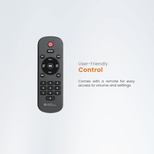 Image of JUST CORSECA Sound Shack 20W Bluetooth Soundbar | 2.2 Channel Surround Sound | Big Bass with Dual Speakers | Remote Control | BT /USB /AUX /TF /Coax | 1800mAh Battery | Long Playback (Black)