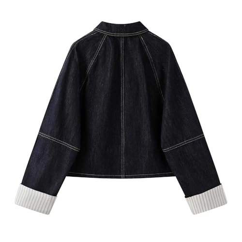 Veste décontractée pour femmes en jean et patchwork pour les sorties