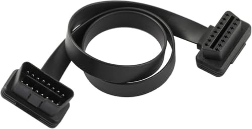 im77r Cable de Diagnóstico OBD2 para Coche, 16 Pines, Macho a Hembra, Cable Alargador Plano para Elm327 OBDII 30 CENTIMETROS Compatible para Dispositivos WiFi Y Bluetooth (30CM)