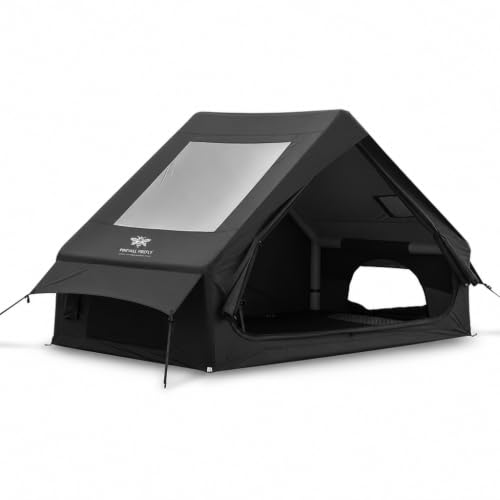 Image of 4-6 Person Inflatable Camp Tent PU2000 Water-Resistant Stove Jack AC Port