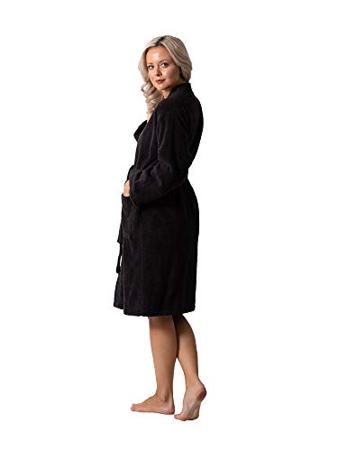 Image of Luxurious Turkish Terry Kimono Collar Super-Soft Terry Absorbent Bathrobes for Women