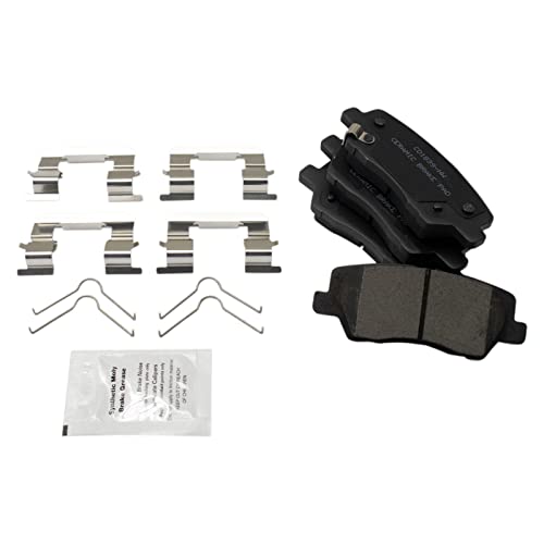 Image of TRQ Rear Brake Pad and Rotor Set Ceramic Coated Rotors Compatible with 2016-2018 Cadillac CTS