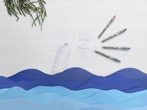 PILOT - Pack of 4 B2P ECOBALL 1mm - Gel ink roller ball pen - Medium - Begreen - Assorted colors - Black, Blue, Red, Green