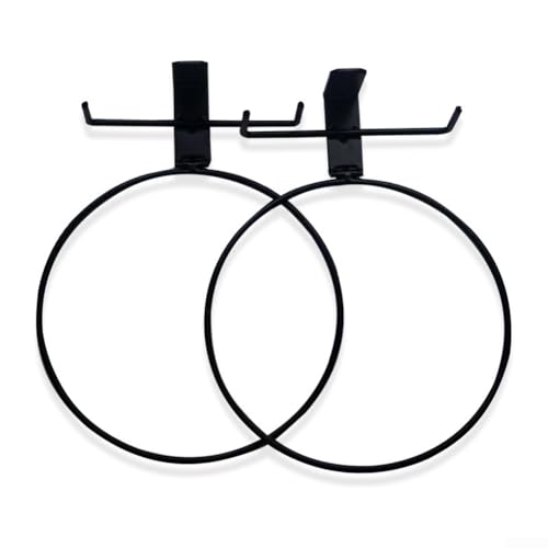 Anelli di supporto per piante pieghevoli a parete, supporto per vasi di fiori in ferro per balcone, giardino e uso interno, 19,7 cm, nero, confezione da 2