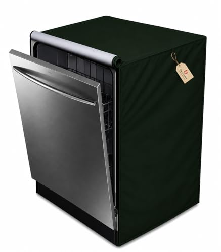 Image of Waterproof Dishwasher Cover for 12 to 15 Place Setting | Suitable with Bosch, LG, IFB, Hafele, Faber & More | Dustproof Appliance Protector Zip Cover Universal Fit-(60X60X88cms Green)