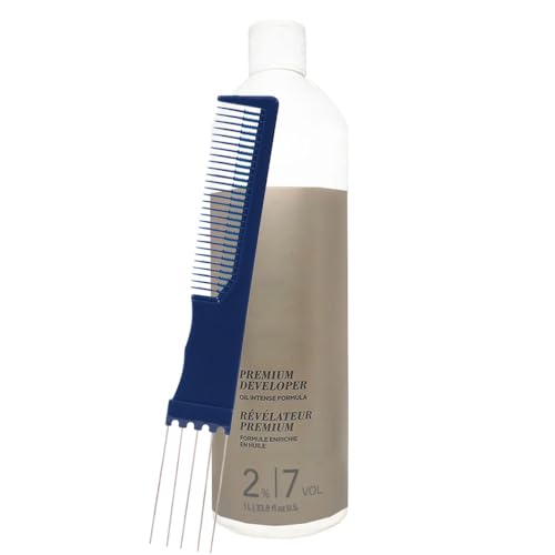 BlondeMe Premium Developer 2% / 7 Volume 33.8 Fl Oz with Dual Purpose Comb – Low Volume Cream Developer for Gentle Toning and Blonde Hair Color