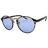 [FaceTrick az Label] ボストンサングラス 男女兼用 紫外線99.9％以上カット ライトカラーサングラス ﾌﾞﾗｳﾝﾃﾞﾐﾌﾚｰﾑ/ﾌﾞﾙｰﾚﾝｽﾞ AZ7108-32