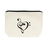Kulturtasche Notenmotive - schönes Geschenk für Musiker (Bassschlüssel)