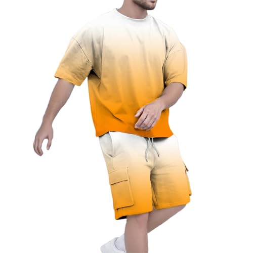 Vêtement de plage pour homme avec t-shirt ample et short cargo pour les vacances d'été