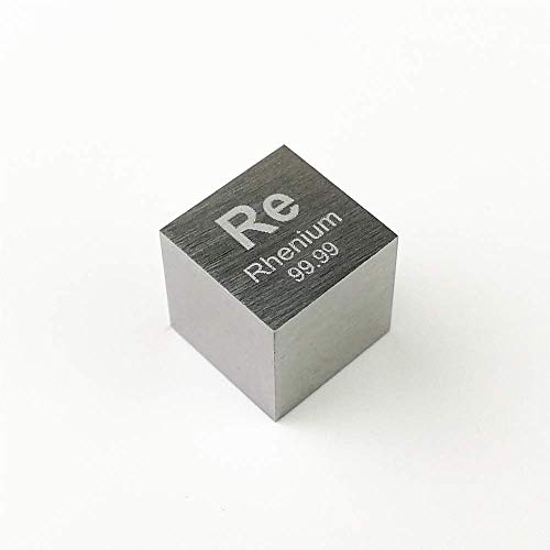 Seau de Rhénium (Rn) cube en métal rare de 10 mm pesant 21,04 g
