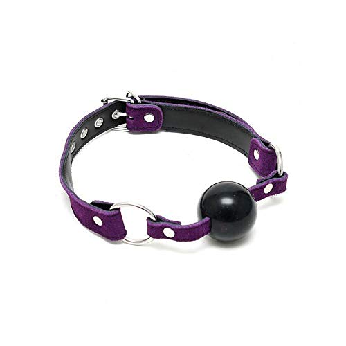 Bâillon Rimba violet et noir réglable avec sangle confort