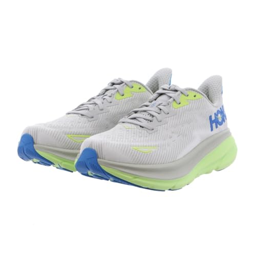 Hoka Men's Clifton 9 Sneaker, Stardust/Electric Cobalt, 9 Wide