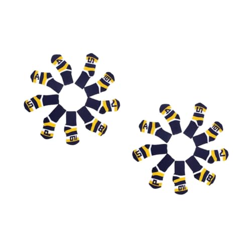 Milisten 2 Ensembles Housses De Protection Élastiques pour Clubs De Bleu Couvre Têtes De Clubs Résistants pour Extérieur 9 Pièces * 2