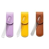 zelin Premium Glass Nail File for Natural Nails with Leather Case, 3 Pcs Crystal Nail Files for Stronger, Smoother Nails, Reusable Manicure Tool, Ideal Christmas Gifts