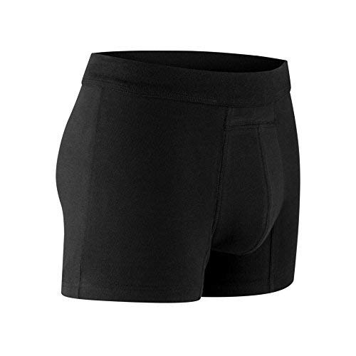 Protechdry - Washable Urinary Incontinence Cotton Boxer Brief Underwear For Men With Front Absorbent Area, Black Large #TOP2