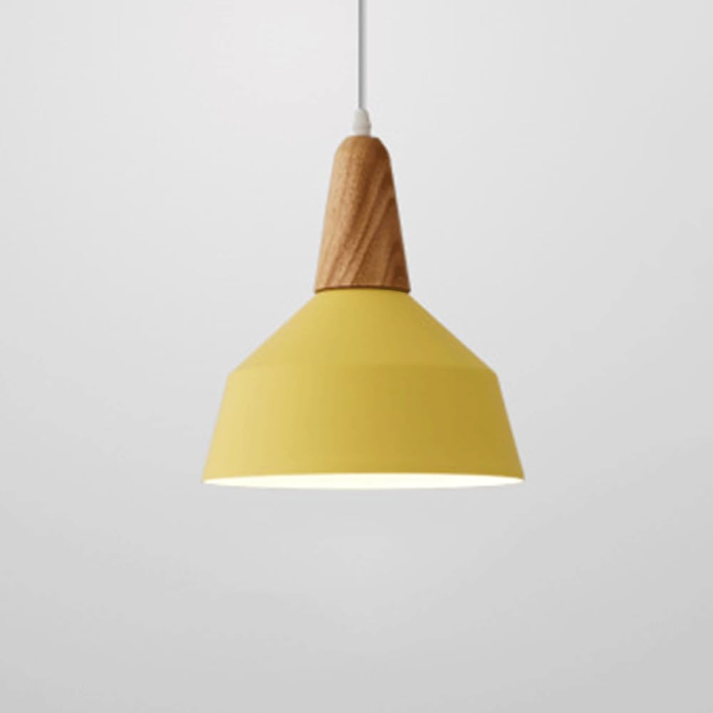 Lampe suspendue LED en bois jaune 9 pouces à éclairage ciblé