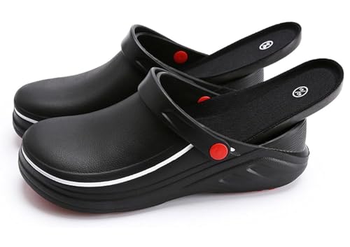 Aria Luxe Zapatos de Chef Resistentes al Aceite, Zuecos para Hombres y Mujeres, Zapatos de Cocina Antideslizantes, Zapatos de Trabajo de Seguridad para jardín con cómoda Plantilla Deportiva(43 EU)