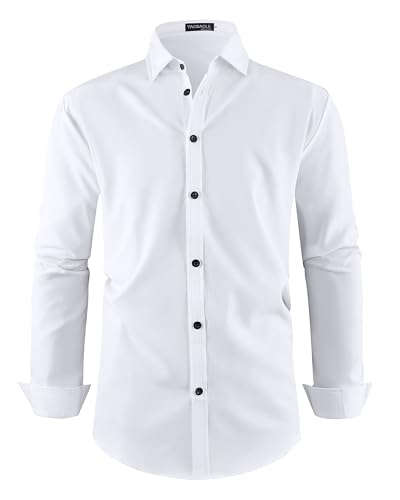 YAOBAOLE Chemise Habillée Formelle Homme Manches Longues Chemise Homme Mariage sans Repassage...