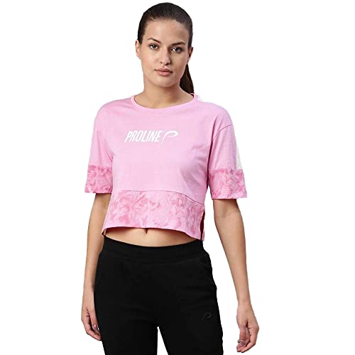 Image of Proline Cotton Solid Round Neck Womens T-Shirt