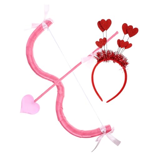 Accessoire Costume Saint-valentin Rose Ensemble Cupidon Arc et Bandeau