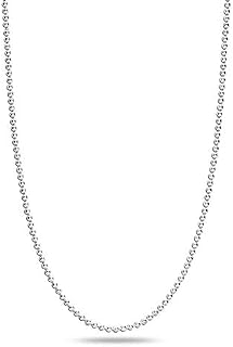 LeCalla Links Sterling Silver Italian Jewelry 1.2 MM, 1.50 MM, 2 MM, 3 MM Ball Chain Necklace for Teen Women and Men (16, 18, 20, 22, 24 Inches)
