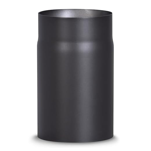 Firefix R150/2 - Tubo de acero de 2 mm de grosor (tubo de humo) 150 mm de diámetro para estufas y Fis Senotherm negro 250 mm de largo