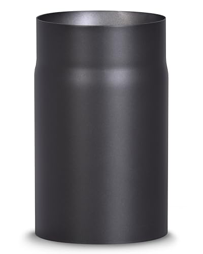 Firefix R150/2 - Tubo de acero de 2 mm de grosor (tubo de humo) 150 mm de diámetro para estufas y Fis Senotherm negro 250 mm de largo