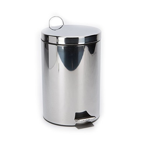 Denny International 3L Silver Pedal Bin Stainless Steel Kitchen Bathroom Toilet Rubbish
