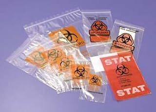 Biohazard Specimen Transport Bag, Double Pocket (8'x10') (1000 per case)
