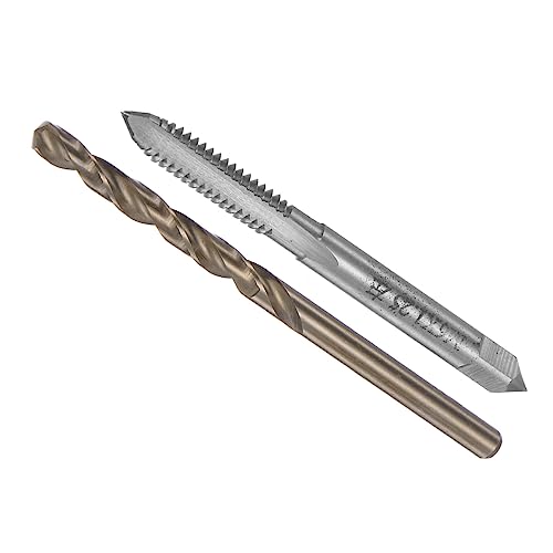 CoCud Taraud et Perceuse Mèche Ensemble, M6 x 1,25 Robinet Filetage 4,7 mm Perceuse Diamètre, Gauche Main Métrique Machine Vis Robinet & Torsion-(Filetage Tapotement), 1-Ensemble