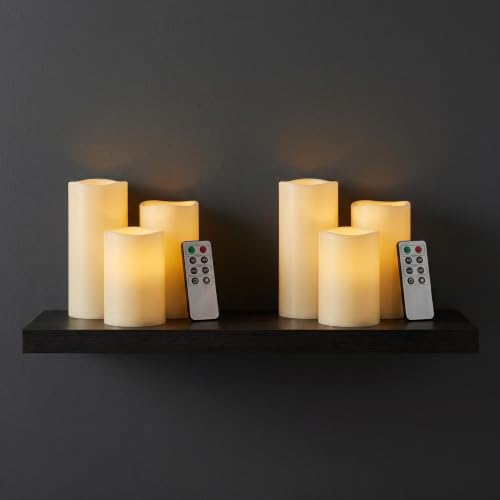 Image of Lavish Home Flameless LED Candles - 6-Piece Remote Controlled Flameless Candle Set for Home, Wedding, Bridal Shower, and Christmas Decor