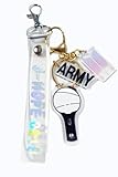 Generic Kpop B-TS Keychain Set(2 PCS) Signature Merchandise Army Bomb Key Ring & Bangtanboys Name Keychain Army Gift (J-Hope)