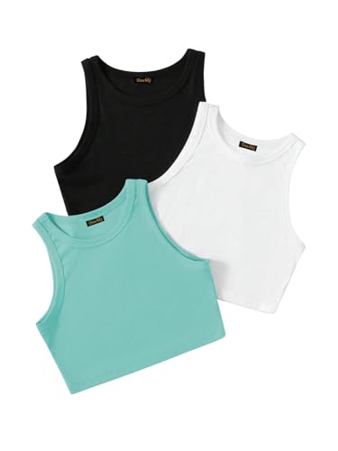 Image of Tops for Women Crop Top for Women's Tank Activewear Tee Sports Western Casual Cotton Camisole Pack of 3 Combo