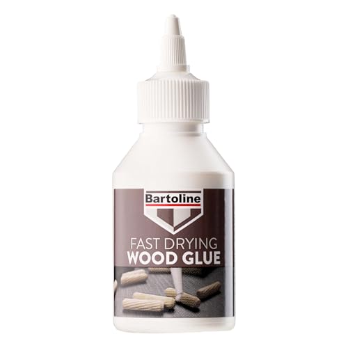 Bartoline Pegamento para madera de secado rápido,125 ml, D3 resistente al agua, transparente al secarse, apto para todo tipo de madera, incluidos MDF y aglomerado, adhesión rápida,