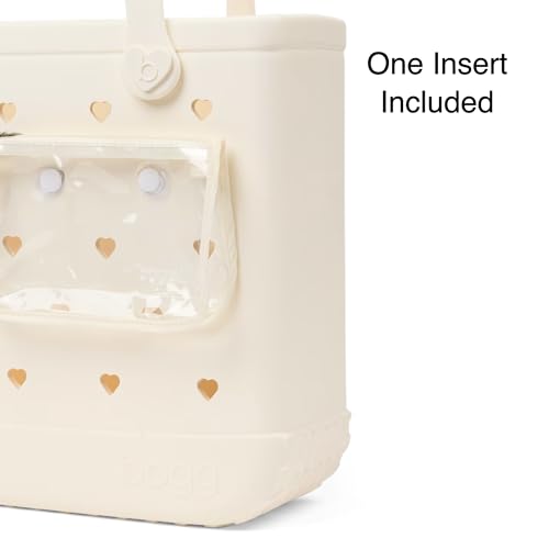 Image of BOGG BAG Medium Tote - 15 inch x 12.5 inch x 5 inch - Durable, Washable, Tip-proof - Beach, Pool, Boat, Work, Sports (Coconut Cutout Hearts)
