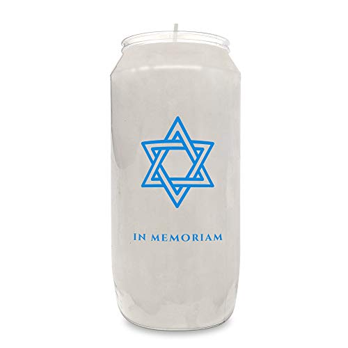 Ner Mitzvah 7 Day Memorial Candles, 1 Pack - Plastic Jar With Star Of David thumb #1
