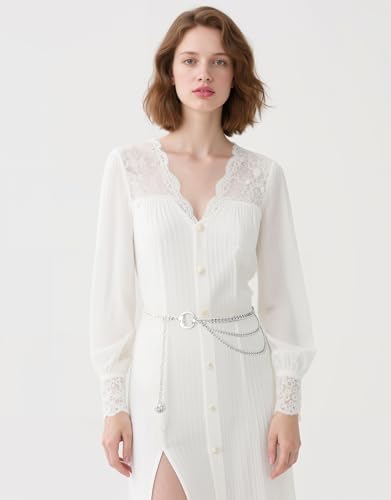 Wedtrend Women's Waist Chain Metal Adjustable Body Chain for Dresses & Festival Outfits3