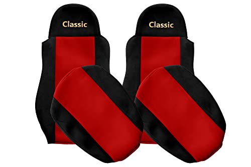 F-Core Coprisedili Camion Compatibile Per Daf Xf 95 01.97-12.05 Lf 01.01-12.13 Xf 105 Cf 01.06-12.13 Rosso