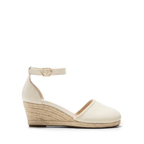 Image of DREAM PAIRS Women's Espadrilles Closed Toe Ankle Strap Dressy Platform Wedge Sandals