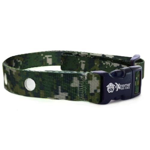 Heavy Duty Nylon Replacement Dog Collar Strap - Compatible with Most Brands/Models of Underground Electric Dog Fences and Training Receivers- Camo