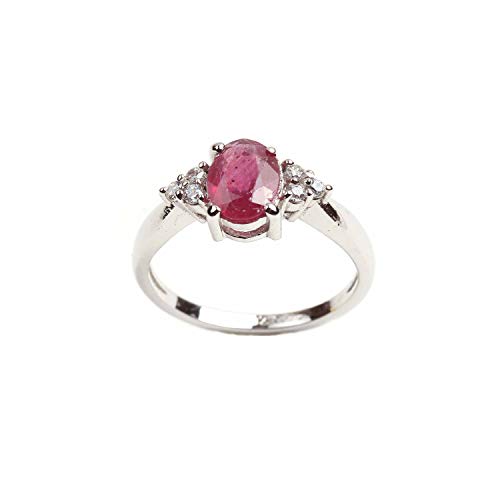 Bague en argent 925 de créateur sertie de rubis véritable pour femme