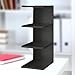 Generic Desk Bookshelf Display Stand 3 Tier Space Saving Portable Vertical Compact Desktop Organizer Storage Rack for Bedroom Desktop, Black