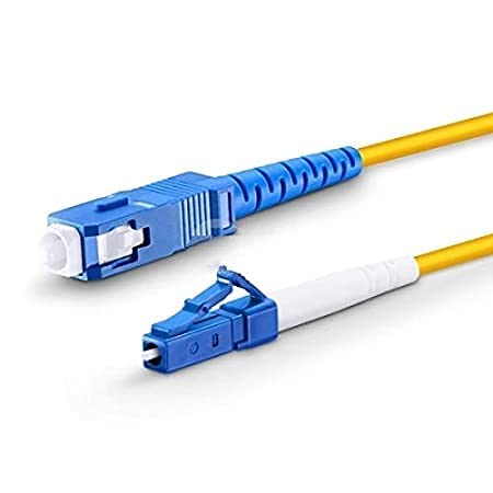 Hanutech Simplex Single Mode SC/PC-LC Optical Fiber Patch Cord (5 Meter, LC to SC)