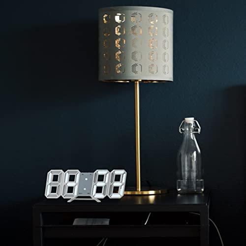 image for Alrens 3D LED Alarm Clock 9.7 Inch with Remote Control 12/24 Hr Timer 