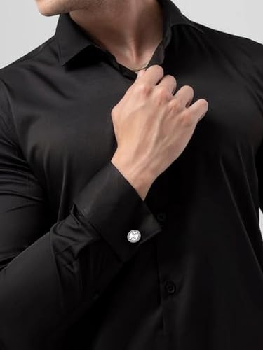 Mancuernillas iniciales C en acero inoxidable para hombre miniatura 2