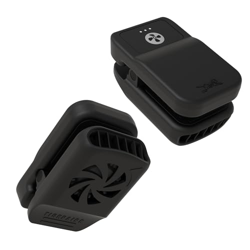 Tigeraire Lil Breezy Clip-On Hat Fan – Mini Personal Portable Hat Fan with 8 MPH Airflow, 6H Runtime | Face Cooling for Golf, Outdoor Sports, Travel | Silent & Rechargeable | Hat Clip Design - Black