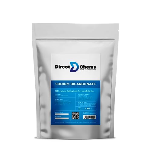 DIRECTCHEMS Sodium Bicarbonate Pure Baking Soda 1KG | Only Natural Product on Market | Resealable Pouch | Cleaning, Gardening | Soil Association Approved | No Aluminium